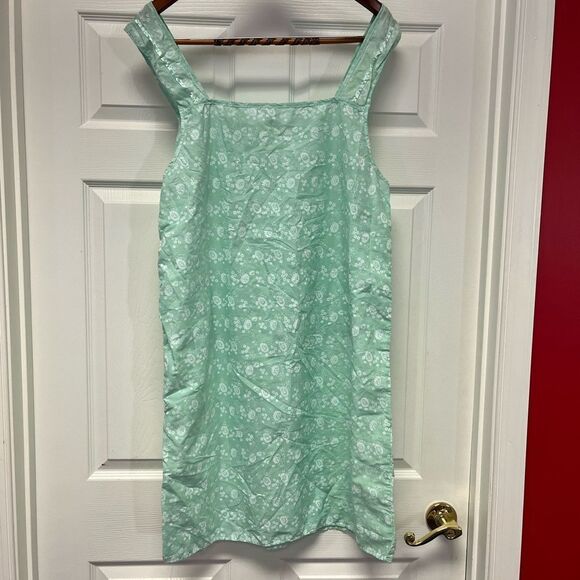 Vintage Style Green Floral & Eyelet Sundress sz L - Picture 4 of 6